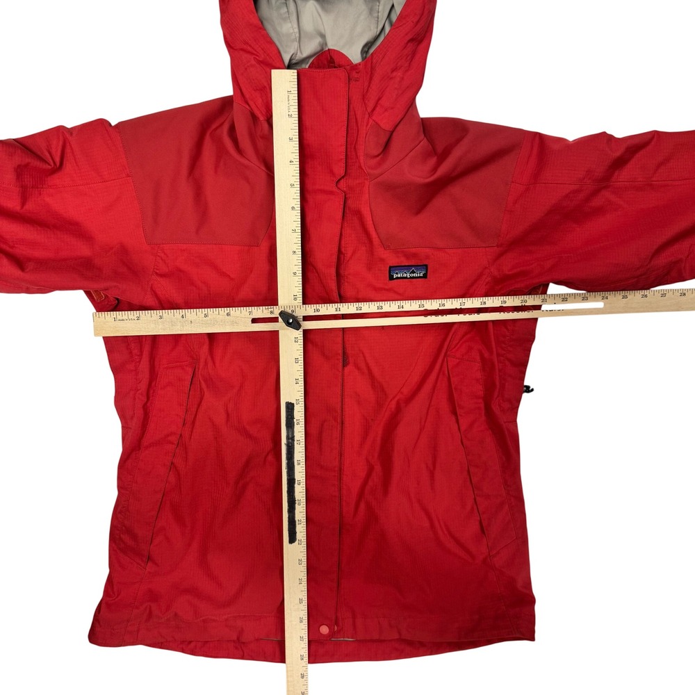Patagonia Storm Jacket Womens Medium Red Hooded Rain Shell - Picture 2 of 6